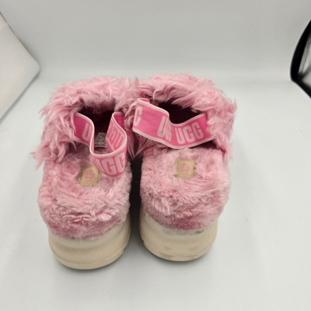 UGG Fluff Sugar‎ Platform Sandal Pink Faux Fur Comfort Slides Womens Size 8 - Picture 5 of 8